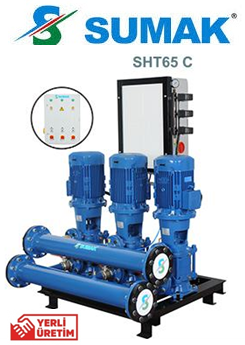 Sumak SHT65/2C 37Kw 380v Üç Pompalı Düşey Milli Kademeli Hidrofor