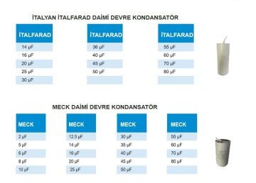 MECK 16 µF  DAİMİ DEVRE KONDANSATÖR