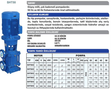 Sumak SHT50/2C 11Kw 380v Üç Pompalı Düşey Milli Kademeli Hidrofor