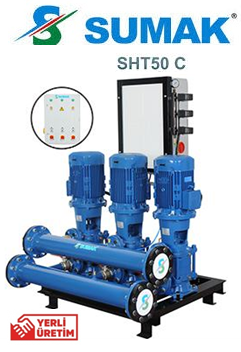 Sumak SHT50/2C 11Kw 380v Üç Pompalı Düşey Milli Kademeli Hidrofor