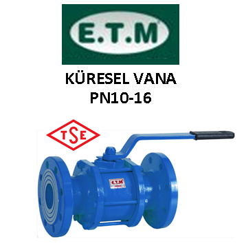 ETM DN125 PN16 Yusal Tam Geçiş Uzun Tip Küresel Vana