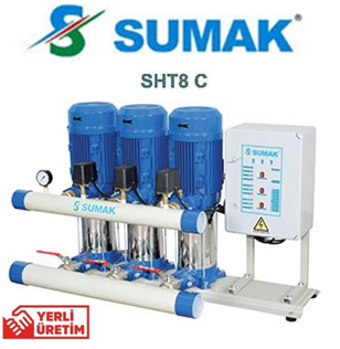 Sumak SHT6C 150/8 1.1Kw 380v Üç Pompalı Düşey Milli Kademeli Hidrofor