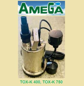 Amega TOX-K 750 Kollu  750W Çelik Gövdeli Temiz Su Asansör Flatörlü Drenaj Dalgıç Pompa