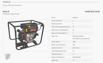 Solax 50HB-2E   2'' X 2'' Dizel İpli-Marşlı Yüksek Basınçlı Motopomp (Su Motoru / Aküsüz)