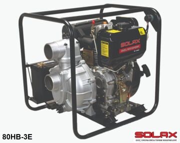 Solax 80HB-3E   3'' X 3'' Dizel İpli-Marşlı Yüksek Basınçlı Motopomp (Su Motoru / Aküsüz)