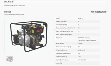 Solax 80HB-3E   3'' X 3'' Dizel İpli-Marşlı Yüksek Basınçlı Motopomp (Su Motoru / Aküsüz)