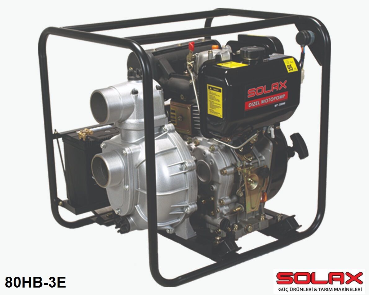 Solax WP-50DHE   2'' X 2'' Dizel İpli-Marşlı Yüksek Basınçlı Motopomp (Su Motoru / Aküsüz)