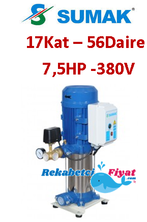 SUMAK SHT34A 1000/5 10HP 380V Tek Pompalı Paket Hidrofor (17kat-56daire)