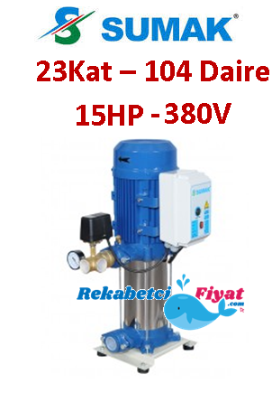 SUMAK SHT34A 1500/7 15HP 380V Tek Pompalı Paket Hidrofor (17kat-56daire)