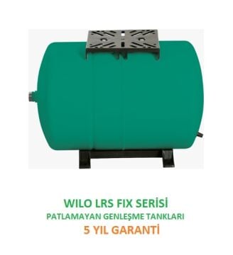 Wilo LRS Fix 50 H-F - 50 Litre Yatay Tip Ayaklı Sabit Membranlı Patlamayan Genleşme Tankı (5 yıl garanti) / Bakım gerektirmez