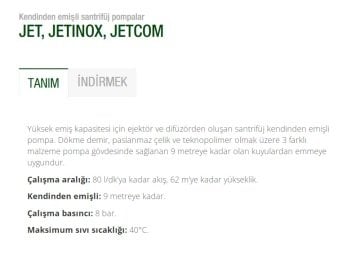 Dab Jet 102 T  0.75kW  380V  Döküm Gövdeli Jet Pompa