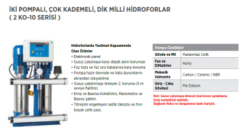 Etna 2 KO 10/S7-22 3hp 380v İki Pompalı Çok Kademeli Paket Hidrofor