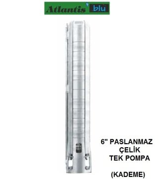 Atlantis Blu  6KR/SSX18     7.5Hp  18 Kademeli  6'' Paslanmaz Çelik Tek Dalgıç Pompa  (Kademe)