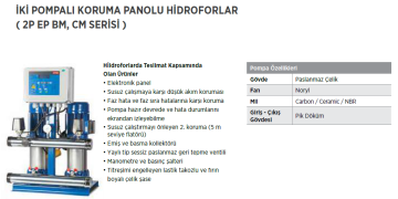 Etna 2P - EPH B M46 2hp 380v İki Pompalı Çok Kademeli Paket Hidrofor
