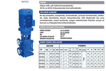 Sumak SHT32/3B 4Kw 380v İki Pompalı Düşey Milli Kademeli Hidrofor