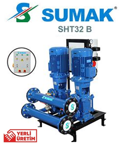 Sumak SHT32/2B 4Kw 380v İki Pompalı Düşey Milli Kademeli Hidrofor