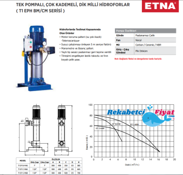 T1 EPH B-M46 2HP 380V DİK MİLLİ PAKET HİDROFOR