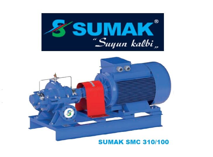 Sumak SMC310/100  75kW 380V Döküm Gövdeli Çift Emişli Yatay Santrifüj Pompa -2900 d/d