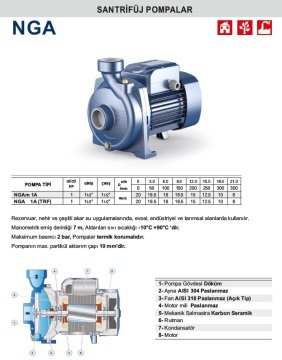 Pedrollo  NGAm 1A      1 Hp 220V  Santrifüj Pompa
