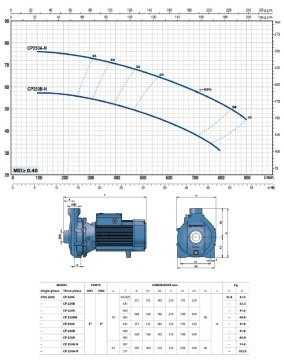 Pedrollo CP 130 (TRF)    1Hp 380V   Tek Fanlı Santrifüj Pompa