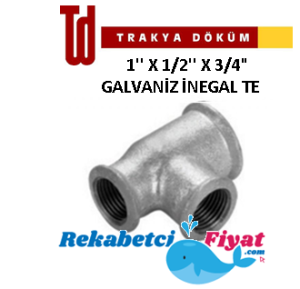 TRAKYA DÖKÜM 1'' X 1/2'' X 3/4'' Galvaniz İnegal Te