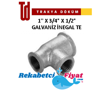 TRAKYA DÖKÜM 1'' X 3/4'' X 1/2'' Galvaniz İnegal Te