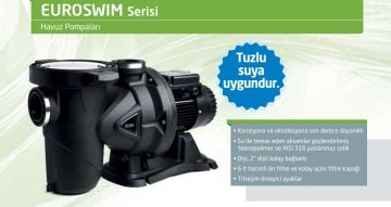 Dab EUROPRO 1250 T   9.2kW  380V  Ön Filtreli Havuz Pompa-Havuz Sistemleri İçin Yüksek Kapasite Pompa-Tuzlu suya uygun