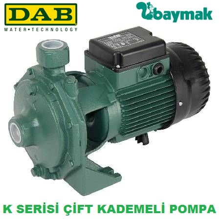 Dab K 35/40 M   0.75 kw  220V  Çift Kademeli Döküm Gövdeli Yatay Santrifüj Pompa