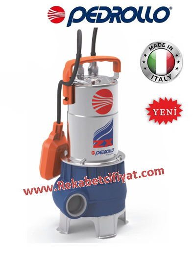 PEDROLLO ZXm 1A/40 0,85HP 220V  1 1/2\'\' Çıkışlı Flatörlü Paslanmaz Gövdeli Foseptik Pompası