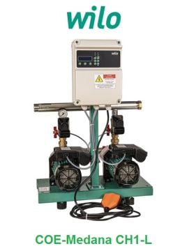 Wilo COE2-Medana CH1-L.406-1  2X1.1kW 220V  Çift Pompalı Çok Kademeli Paslanmaz Çelik Gövdeli Yatay Tip Paket Hidrofor