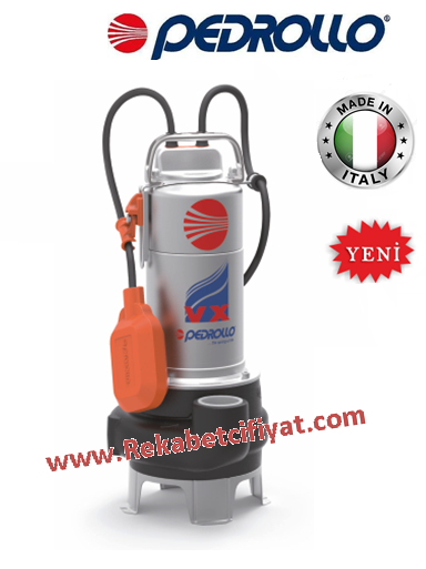 PEDROLLO VX  15/35 - N 1,5HP 380V 1 1/2\'\' Çıkışlı Flatörlü Paslanmaz Gövdeli Foseptik Pompası