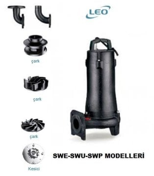 Leo  50SWEm8-16-1.1      1.5 Hp  220V    Döküm Gövdeli Atık Su Pompası