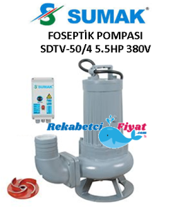SUMAK SDTV-50/4 5.5HP 380V Açık Fanlı Foseptik Dalgıç Pompası