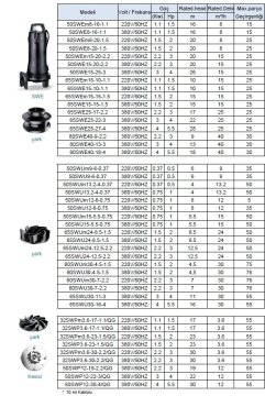 Leo  65SWEm15-10-1.1      1.5 Hp  220V    Döküm Gövdeli Atık Su Pompası