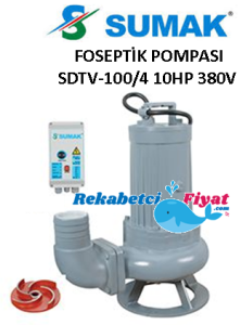 SUMAK SDTV-100/4 10HP 380V Açık Fanlı Foseptik Dalgıç Pompası