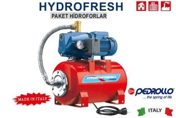 Pedrollo HYDROFRESH JSWm 2CX - D-24LT   1Hp 220V  Tanklı Paket Hidrofor