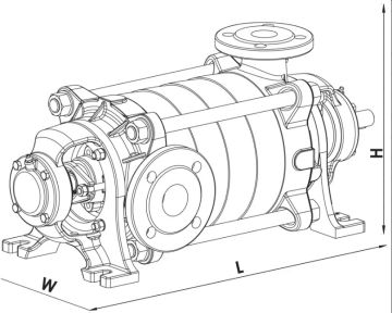 SUMAK, SYT40/9E, 50HP, 380V, YATAY MİLLİ KADEMELİ UÇTAN EMİŞLİ POMPA