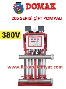 DOMAK 205-8T 2x2HP 380V 5Kat / 14Daire Çift Pompalı Paket Hidrofor