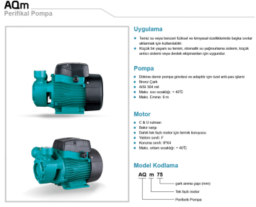 Leo AQm 60 0.6hp 220v Kendinden Emişli Preferikal Santrifüj Pompa