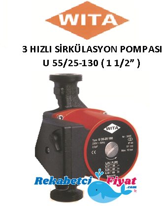 Wita U55/25-130M 220V 1 1/2'' DİŞLİ TİP 3 HIZLI SİRKÜLASYON POMPASI