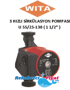 Wita U55/25-130M 220V 1 1/2'' DİŞLİ TİP 3 HIZLI SİRKÜLASYON POMPASI