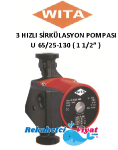 Wita U65/25-130M 220V 1 1/2'' DİŞLİ TİP 3 HIZLI SİRKÜLASYON POMPASI