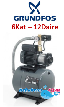 GRUNDFOS CM3-55 PT 60LT 1HP 220V Kendinden Tanklı Kademeli Paket Hidrofor