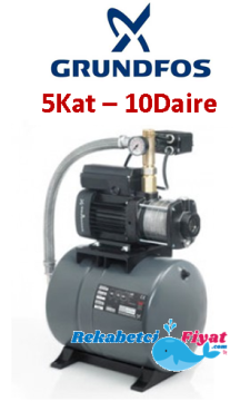 GRUNDFOS CM3-46 PT 60LT 0.75HP 220V Kendinden Tanklı Kademeli Paket Hidrofor