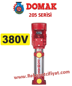 DOMAK 205-8T 2HP 380V Kademeli Çelik Gövdeli Polikarbonat Fanlı Elektropomp