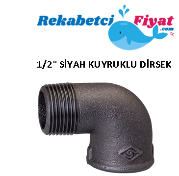 1/2'' Siyah Kuyruklu Dirsek