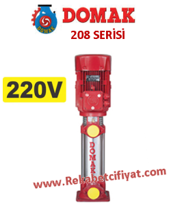 DOMAK 208-6 3HP 220V Kademeli Çelik Gövdeli Polikarbonat Fanlı Elektropomp