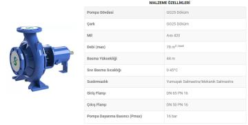 Sumak SMT315/50 11KW 380V Tek Kademeli Salyangoz Gövdeli Pompa (1450 d/d)