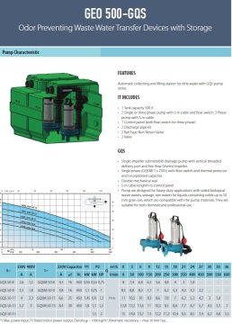 Aquastrong  GEO 500 - 2 GMV 75 M   Kendinden Depolu Koku Yapmayan Foseptik Tahliye Cihazı