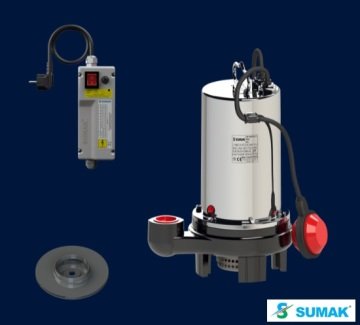Sumak SDF18/1.5-Y   1.8Hp 220V  Drenaj Dalgıç Pompa (Az Kirli Su)